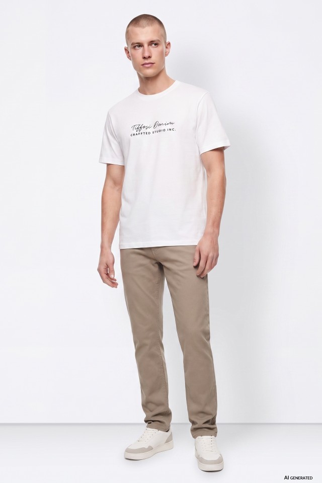 Beige Regular Fit Jeans