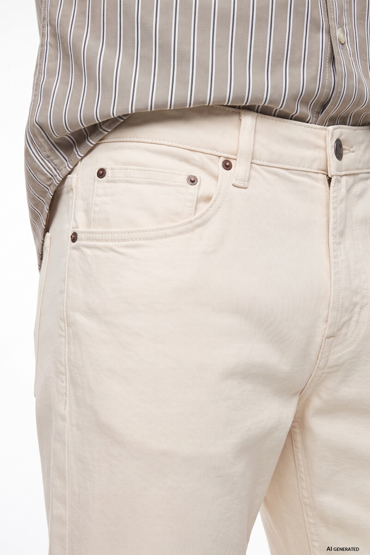 Beige Comfort Fit Jeans