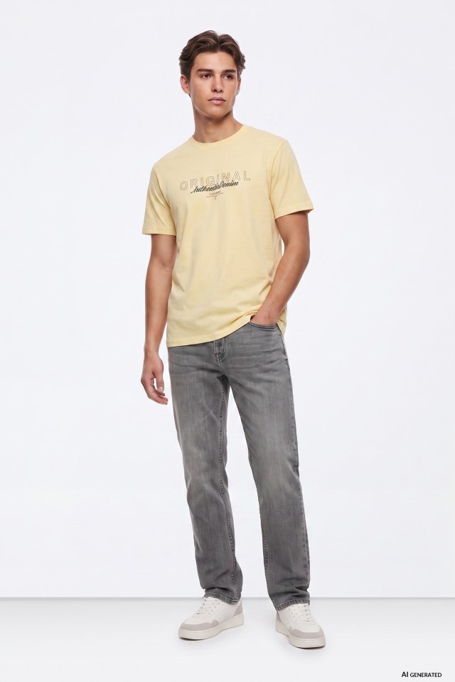 Jeans cinzento corte tapered