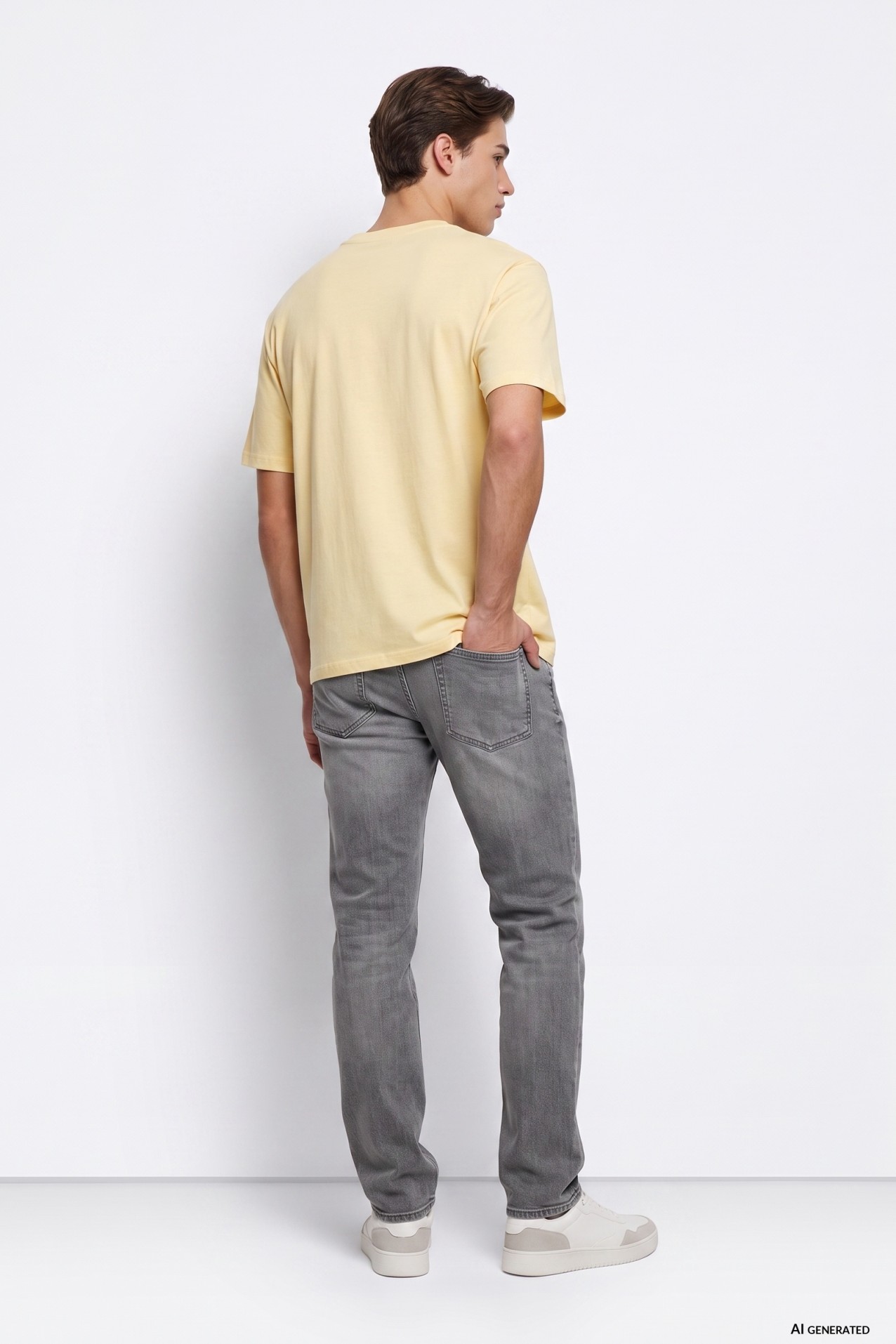 Jeans tapered gris casual