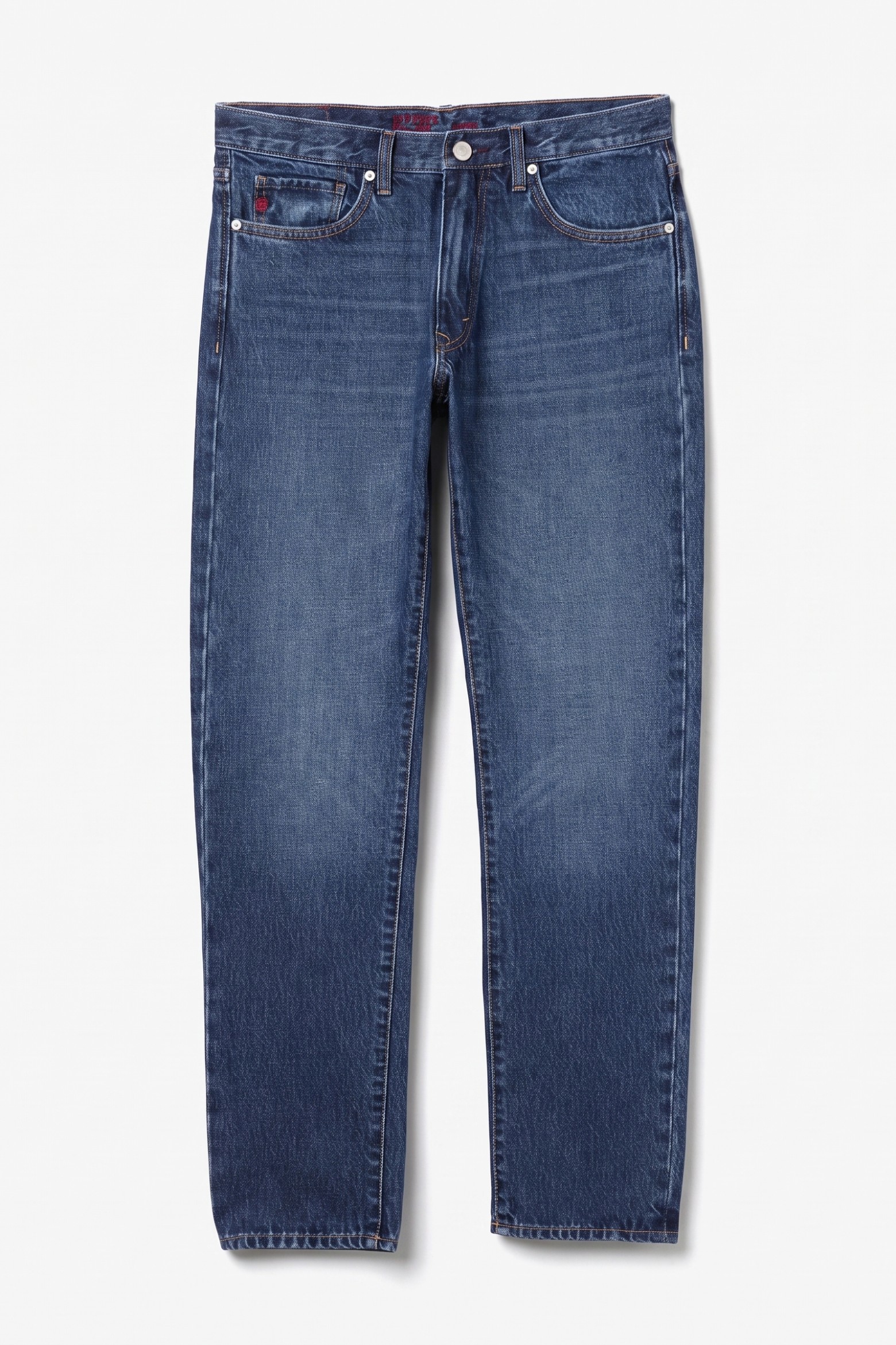 Jeans corte direito azul escuro