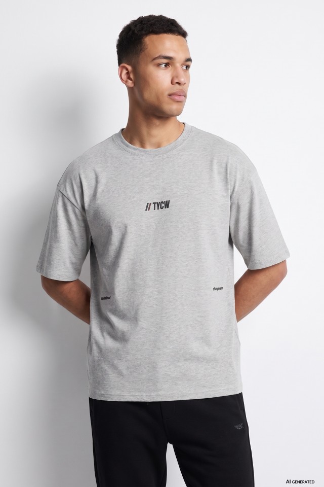 Grey Oversized Short Sleeve Tee Grey Oversized Short Sleeve Tee