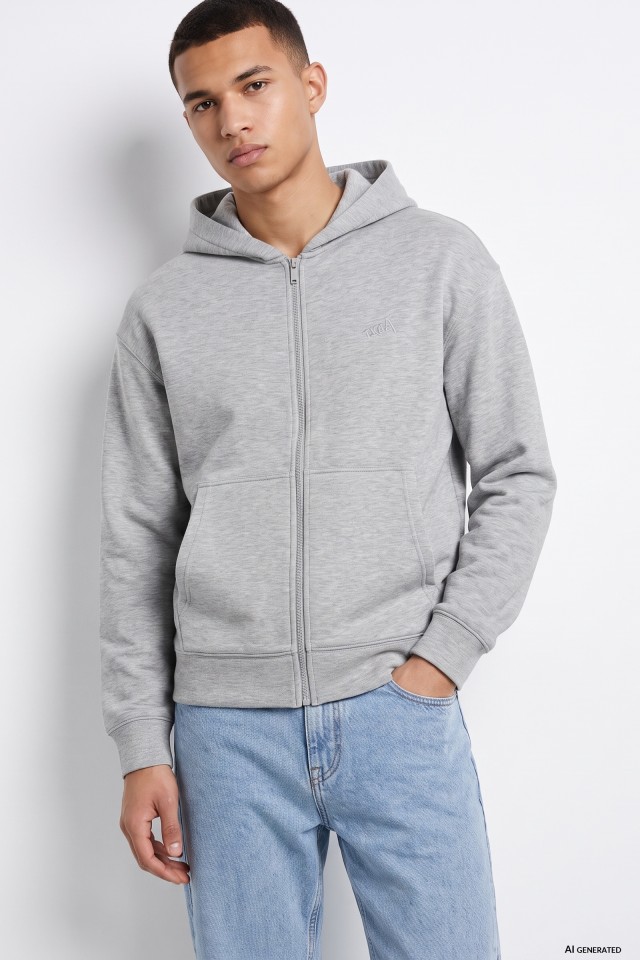 Oversized Grey Zip Hoodie Oversized Grey Zip Hoodie