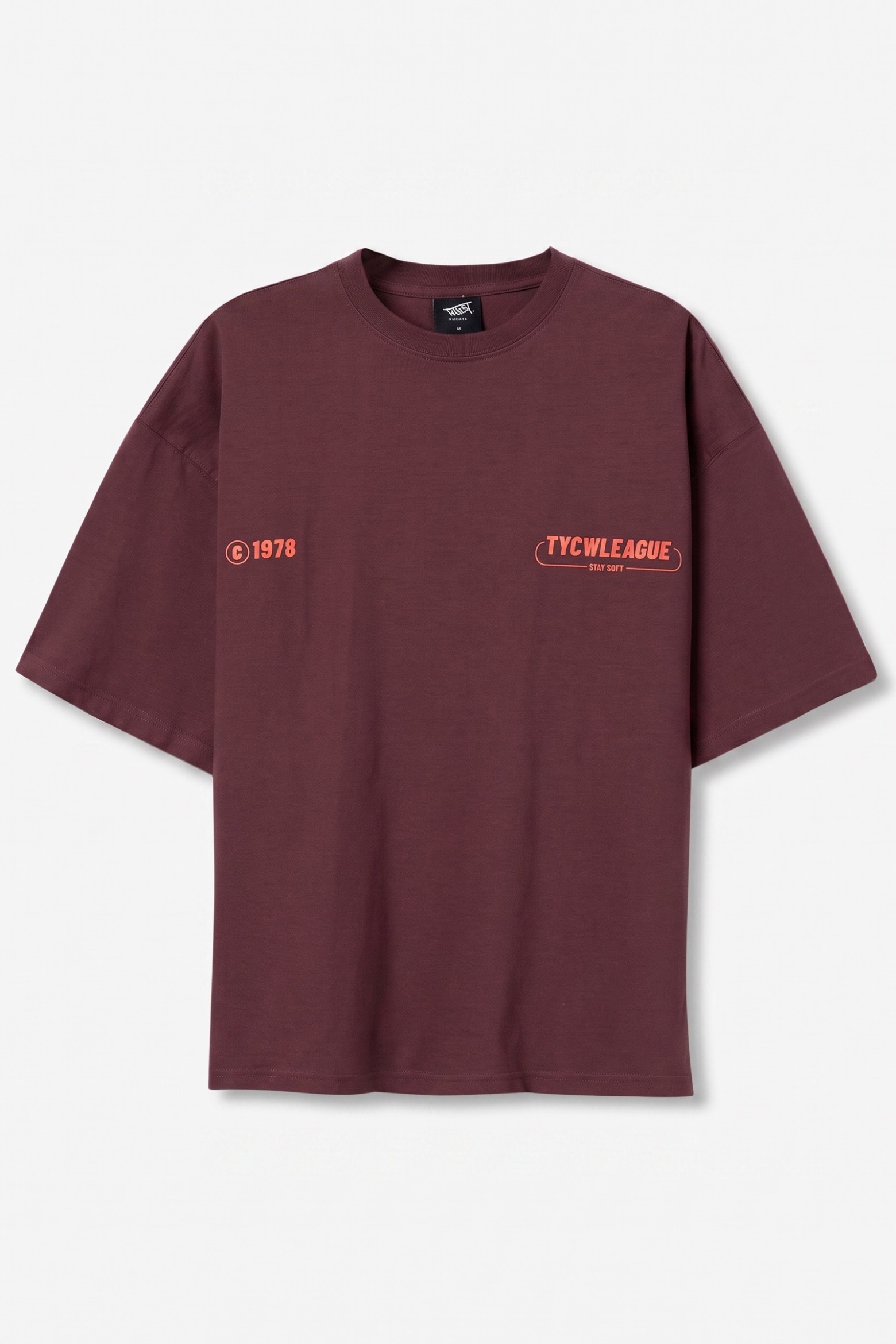 T-shirt oversize vermelho vinho