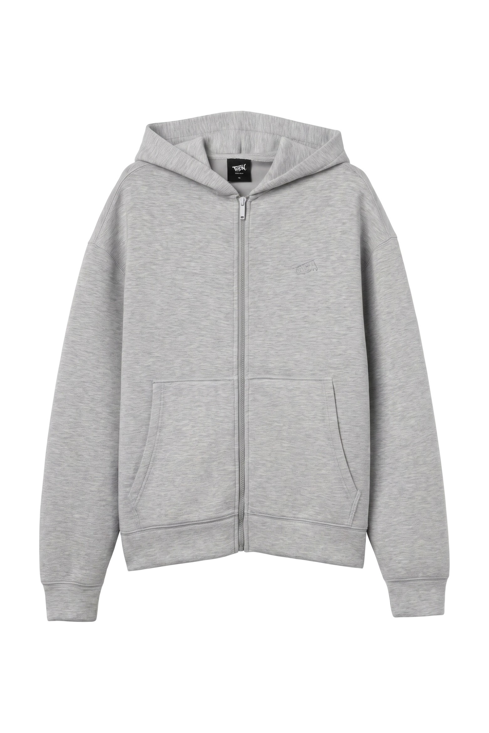 Sudadera gris con cremallera