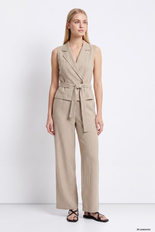 Mono beige sin mangas