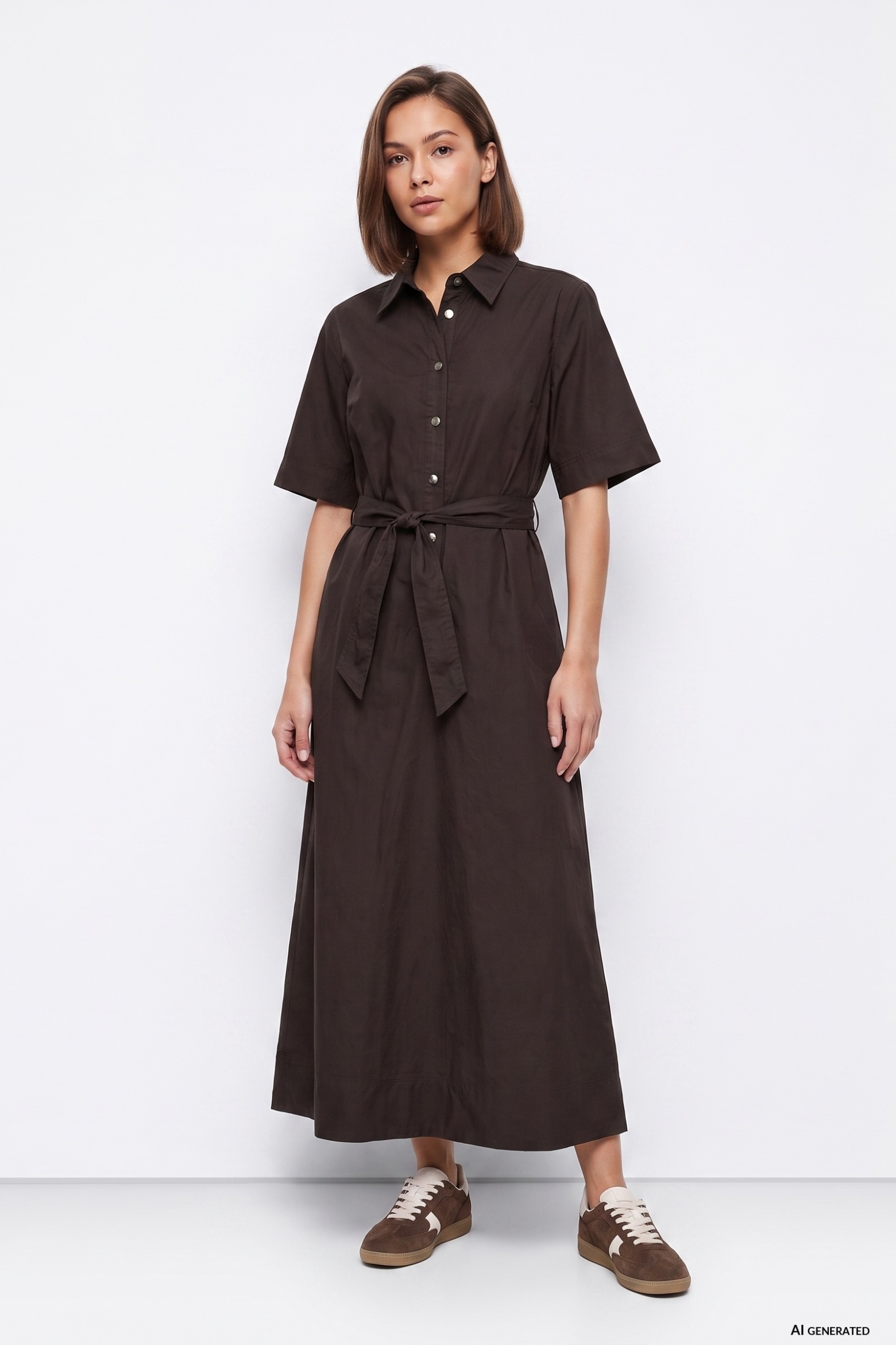 Chocolate Brown Shirt Dress