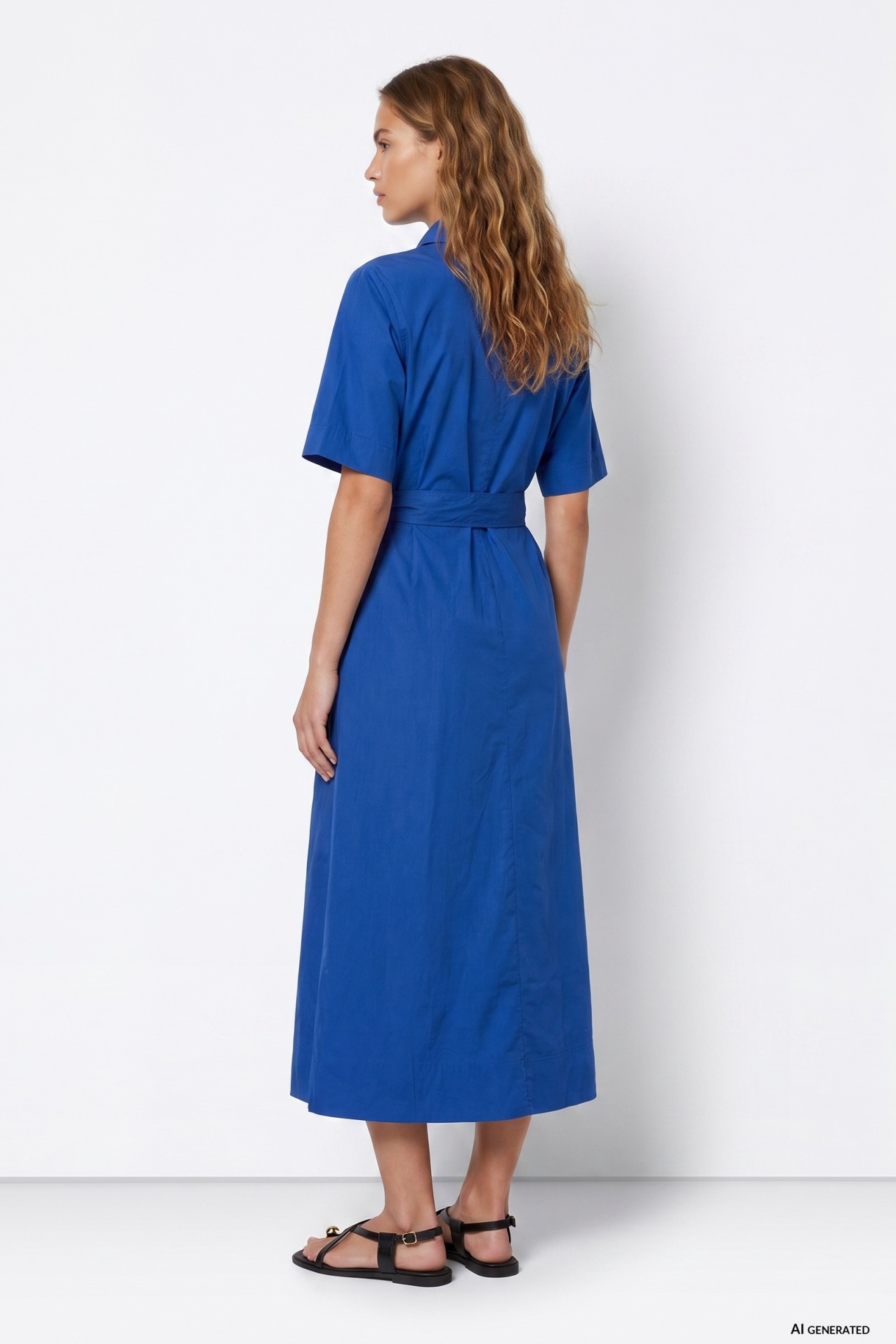 Blue Shirt Dress Maxi