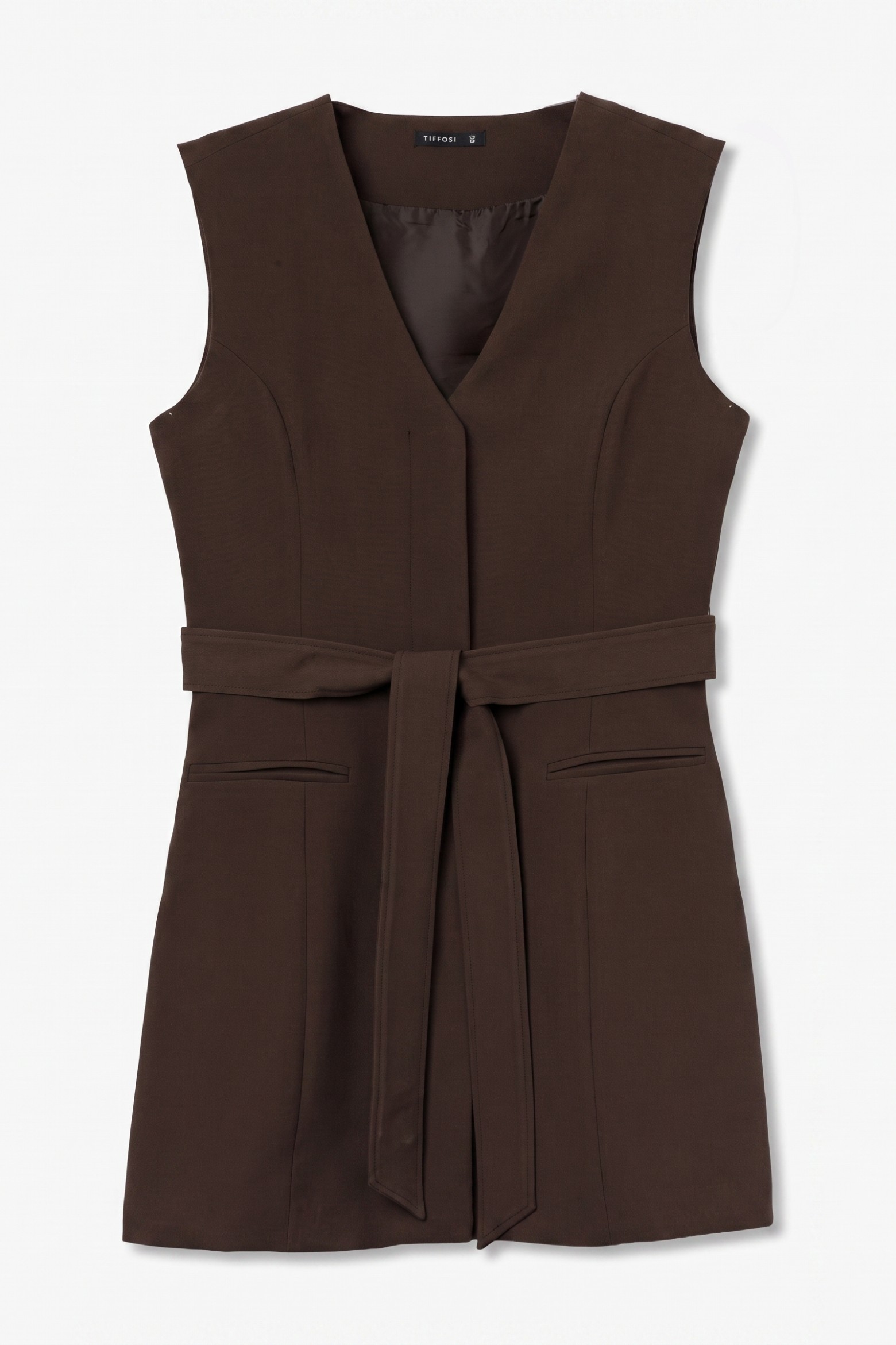 Brown Short Sleeveless Jumpsuit