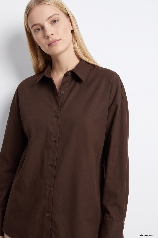 Chocolate Oversize Long Sleeve Shirt