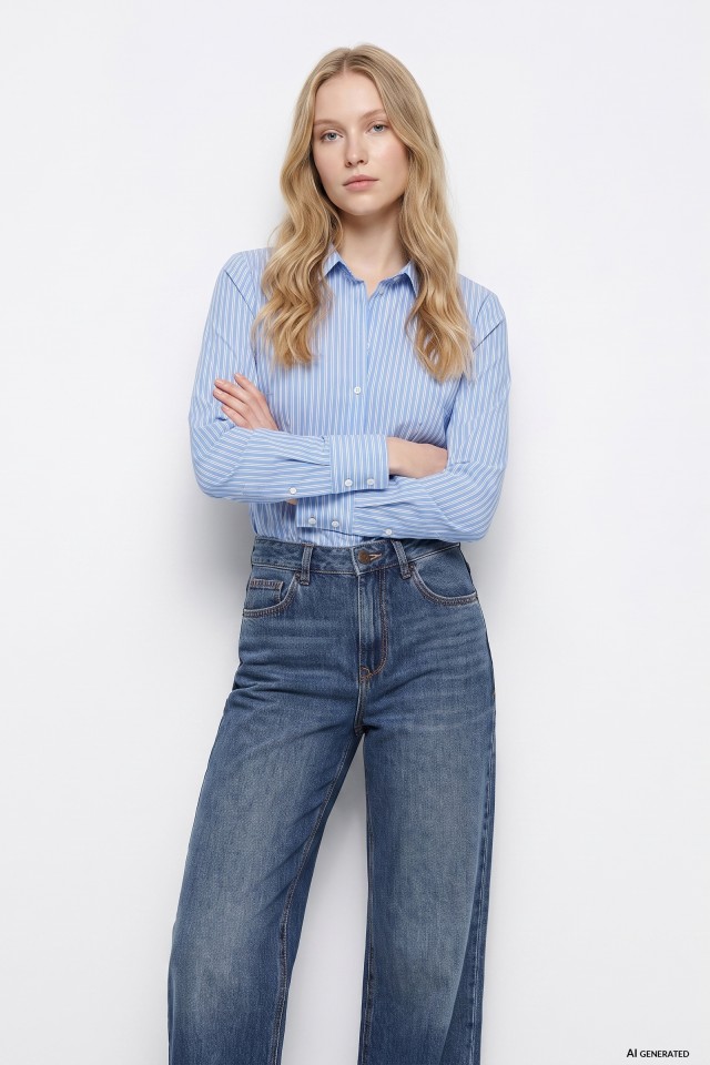 Blue Striped Long Sleeve Shirt