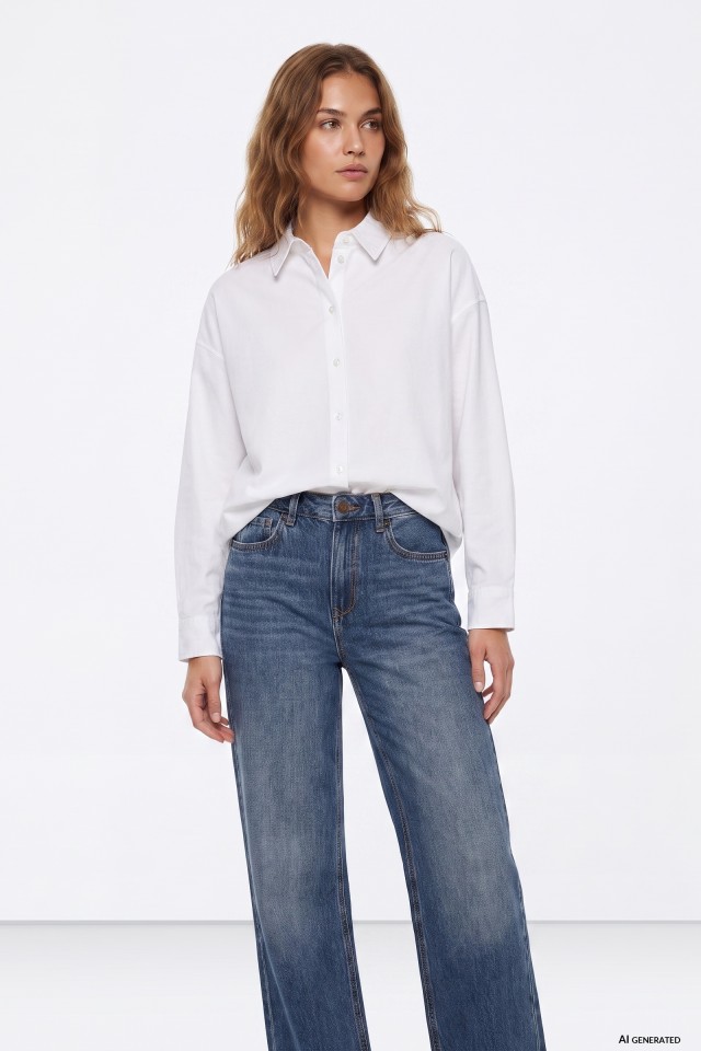 Loose White Long Sleeve Shirt