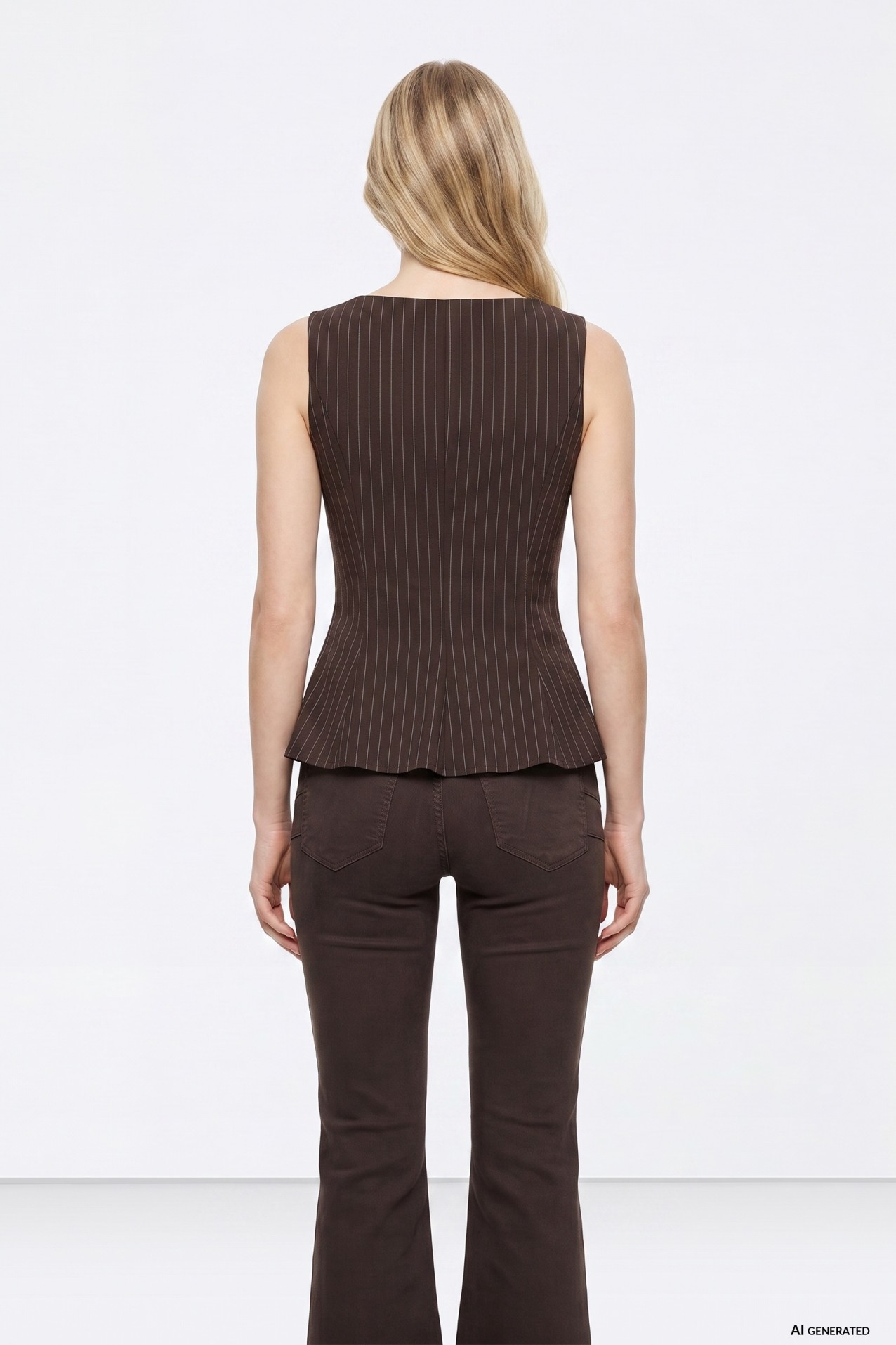 Chocolate Pinstripe Fitted Top