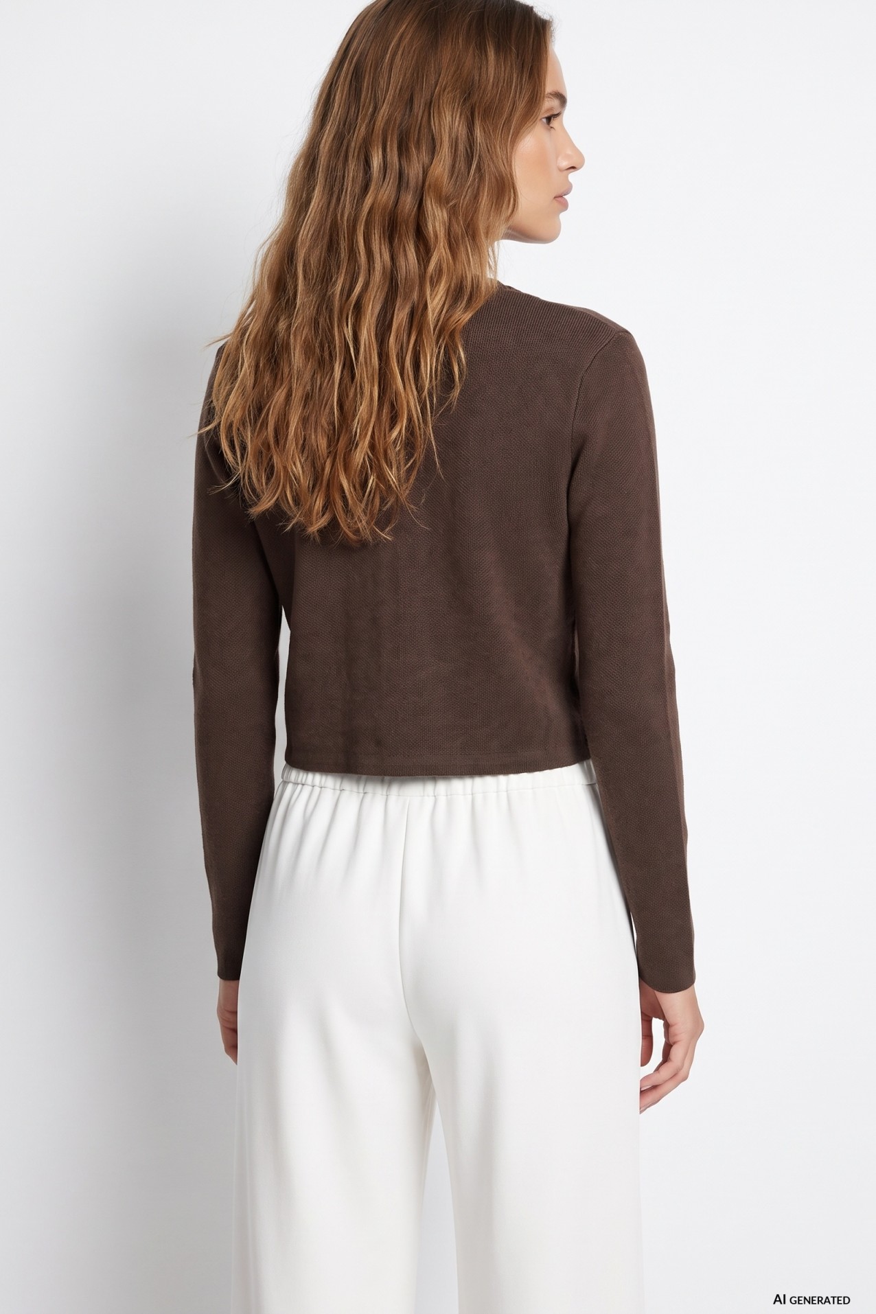 Cropped Brown Cardigan