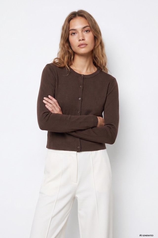 C�rdigan marr�n cropped