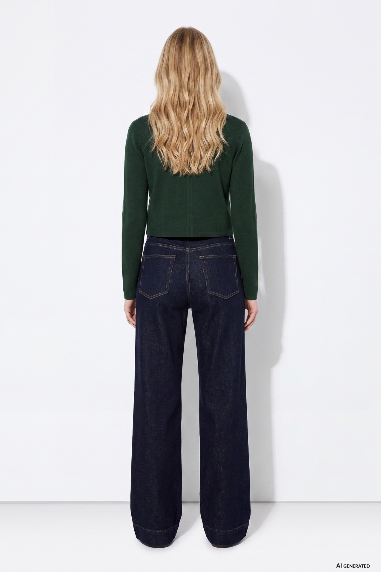 Green cropped cardigan
