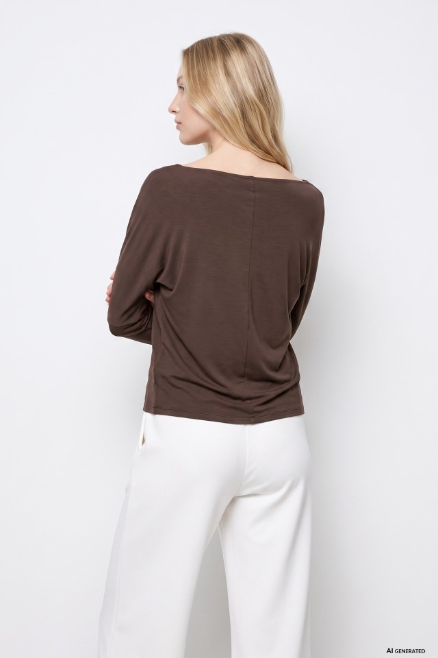 Brown Oversized Long Sleeve Tee Brown Oversized Long Sleeve Tee