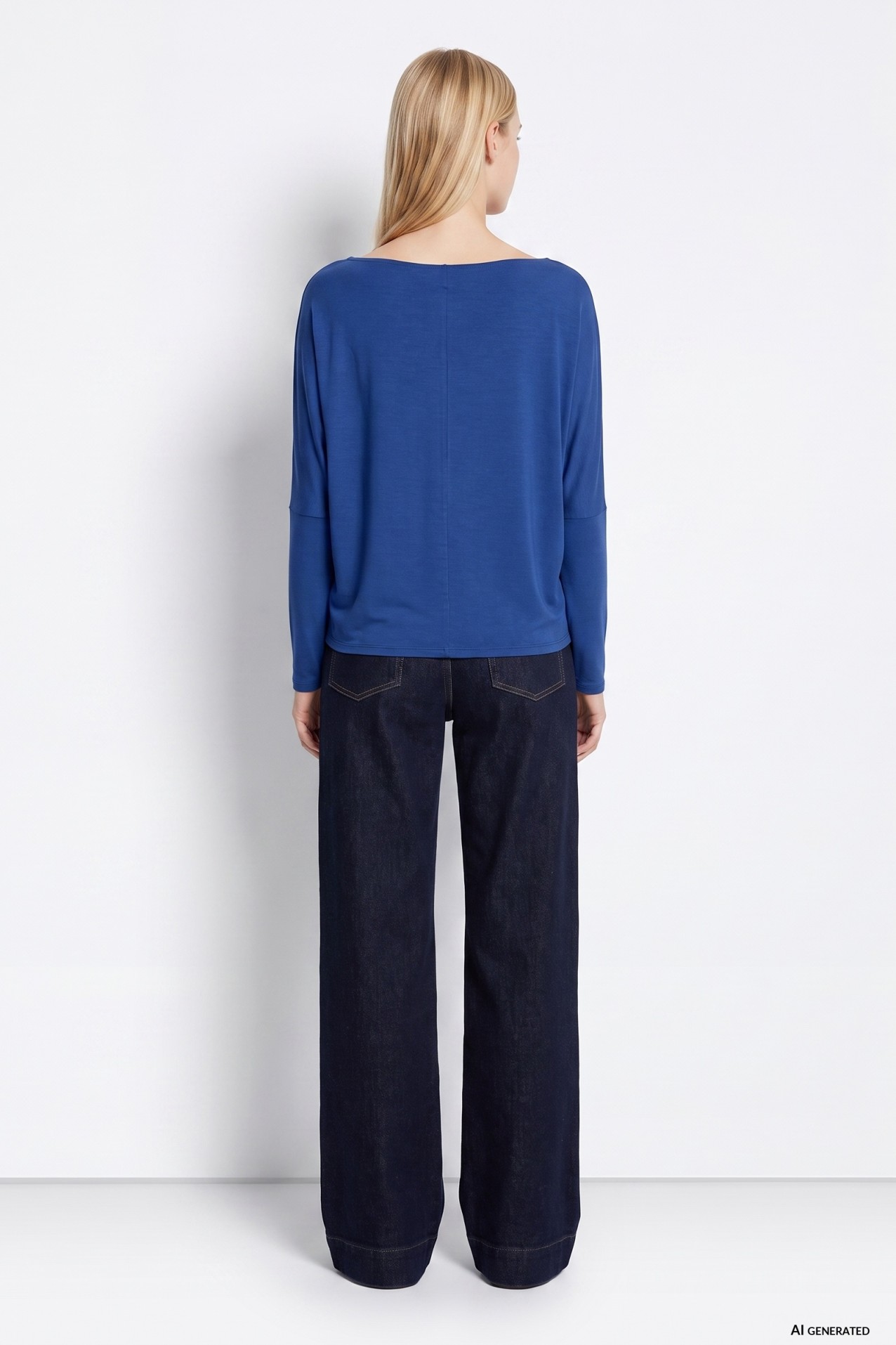 Loose Blue Long Sleeve Tee