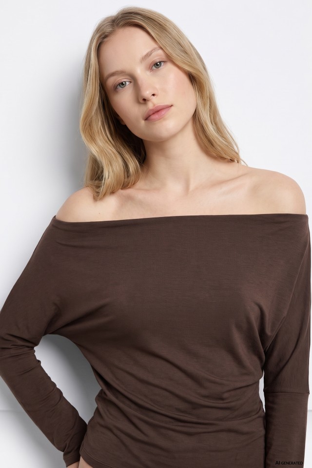 Brown Oversized Long Sleeve Tee Brown Oversized Long Sleeve Tee