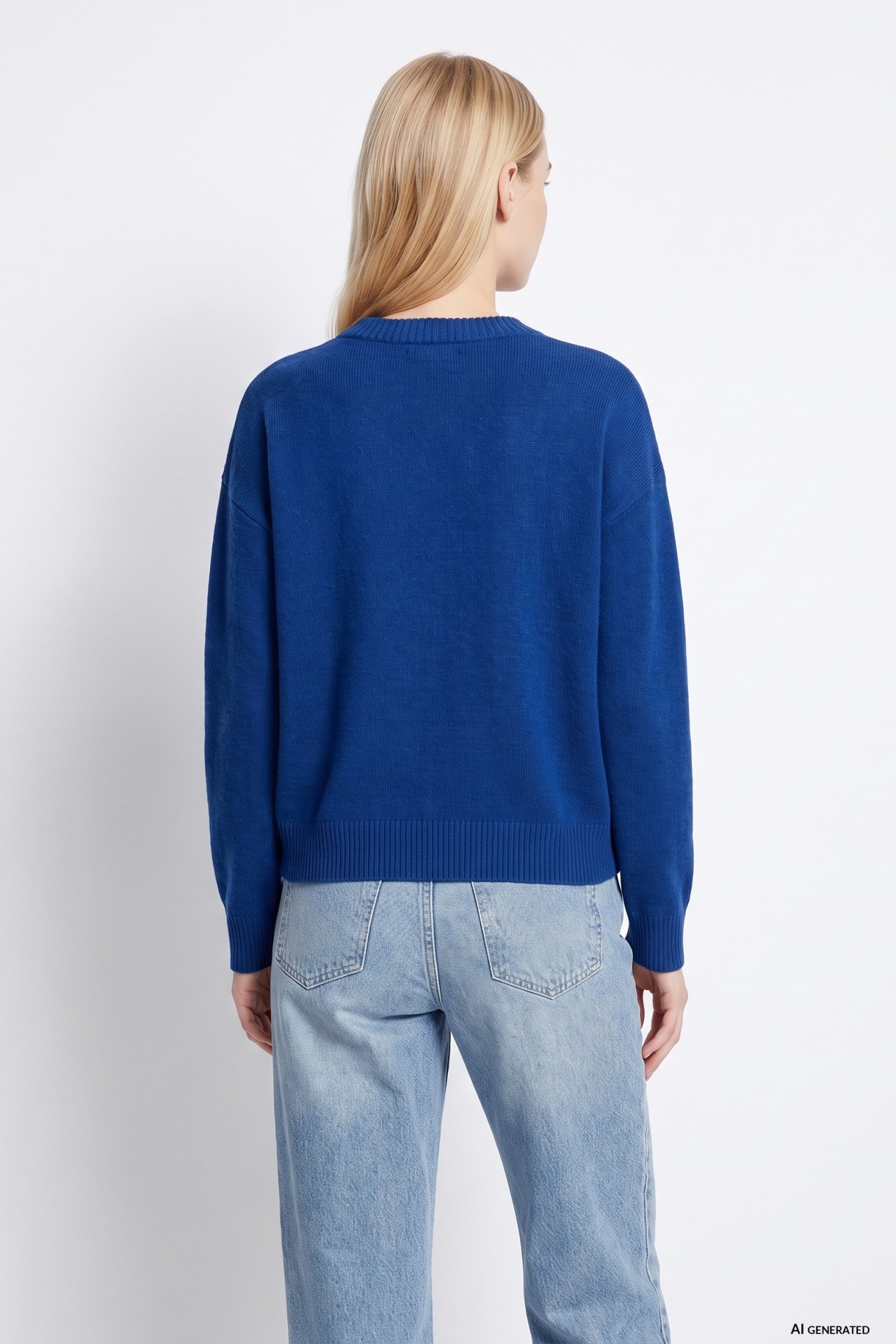 Camisola azul com corte largo