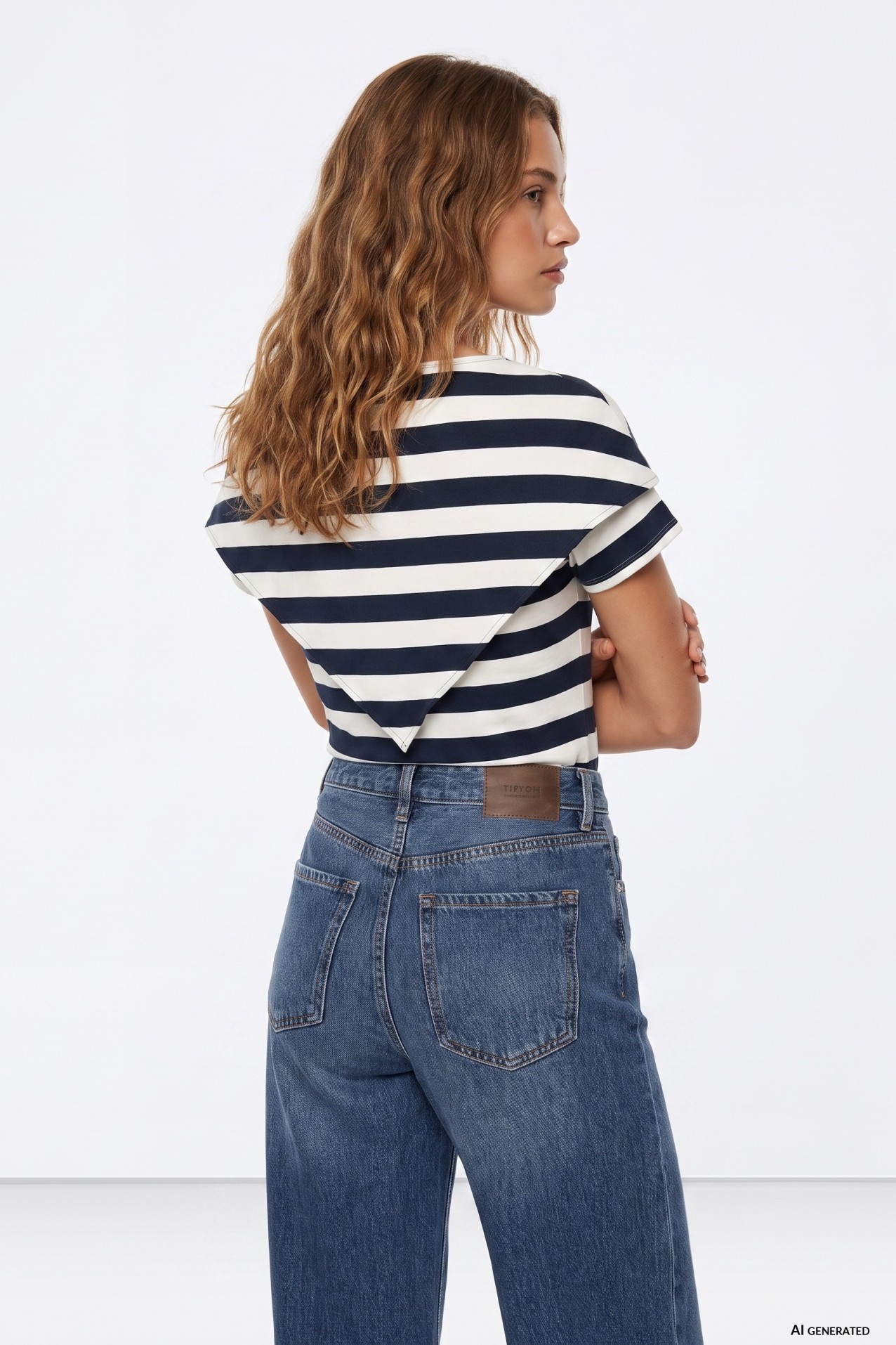 Camiseta rayas azul oversize