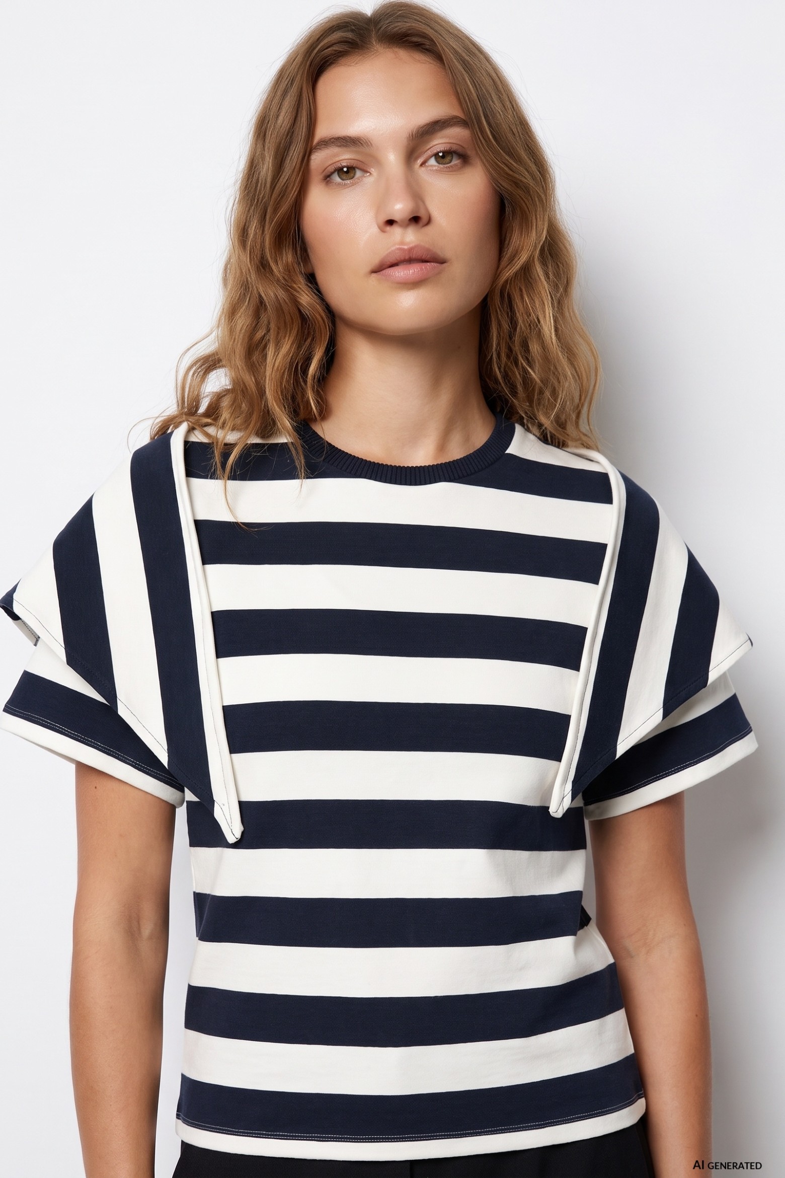 Camiseta rayas azul oversize