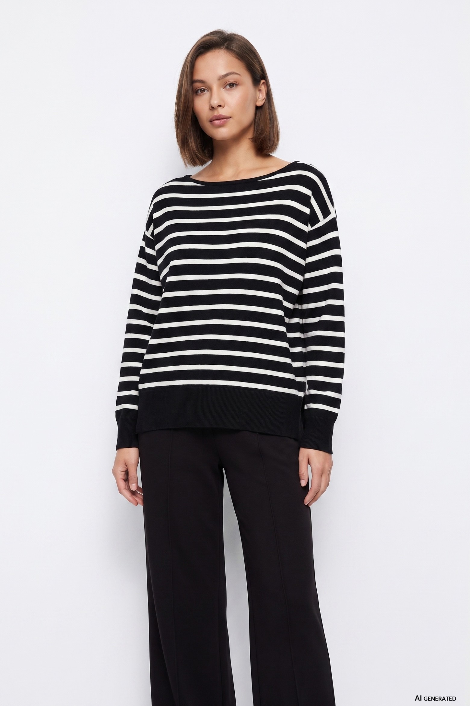 Camisola riscas preta oversize