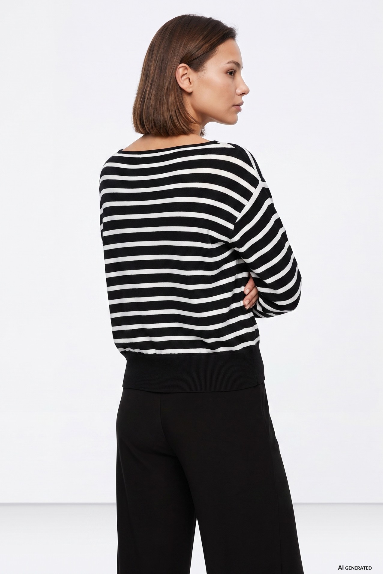 Camisola riscas preta oversize