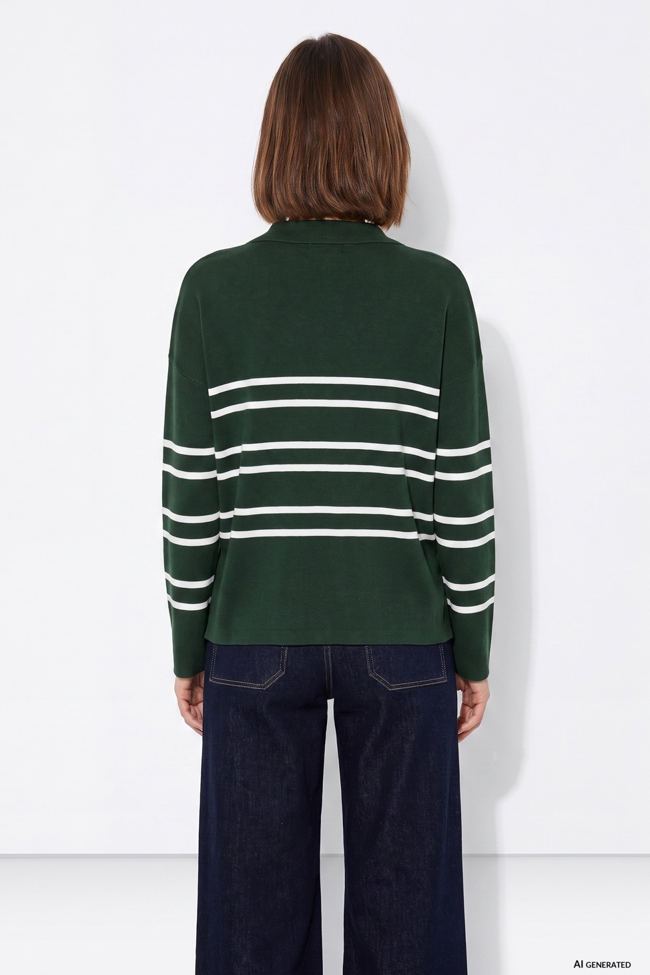 Jersey verde con rayas blancas