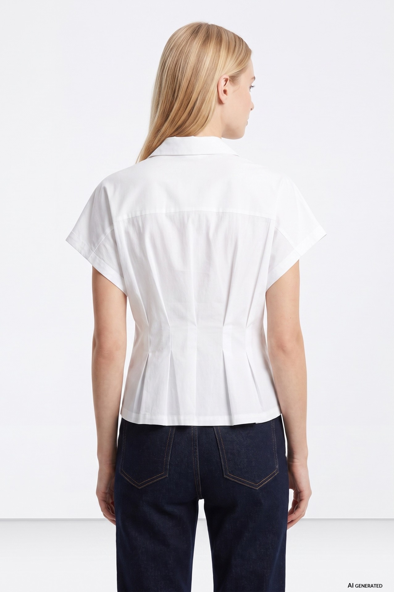 Short Sleeve Fitted White Shirt