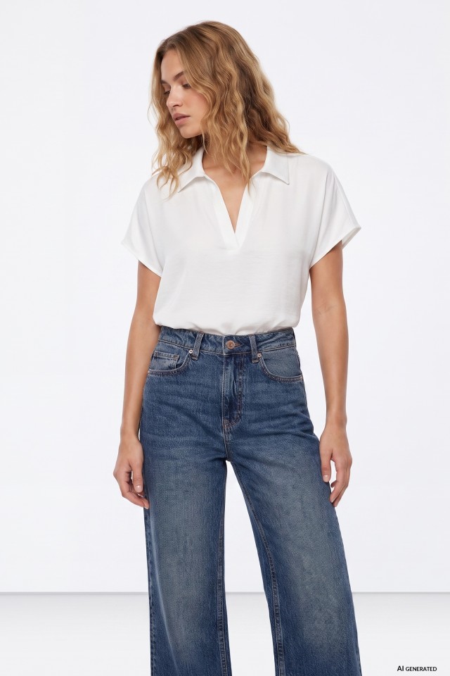 Short Sleeve Off-White Shirt