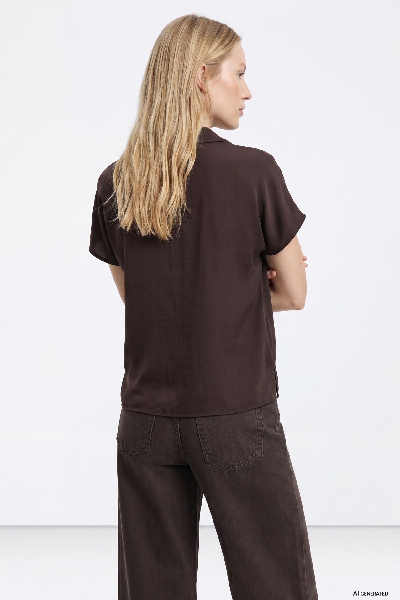 Blusa chocolate manga curta