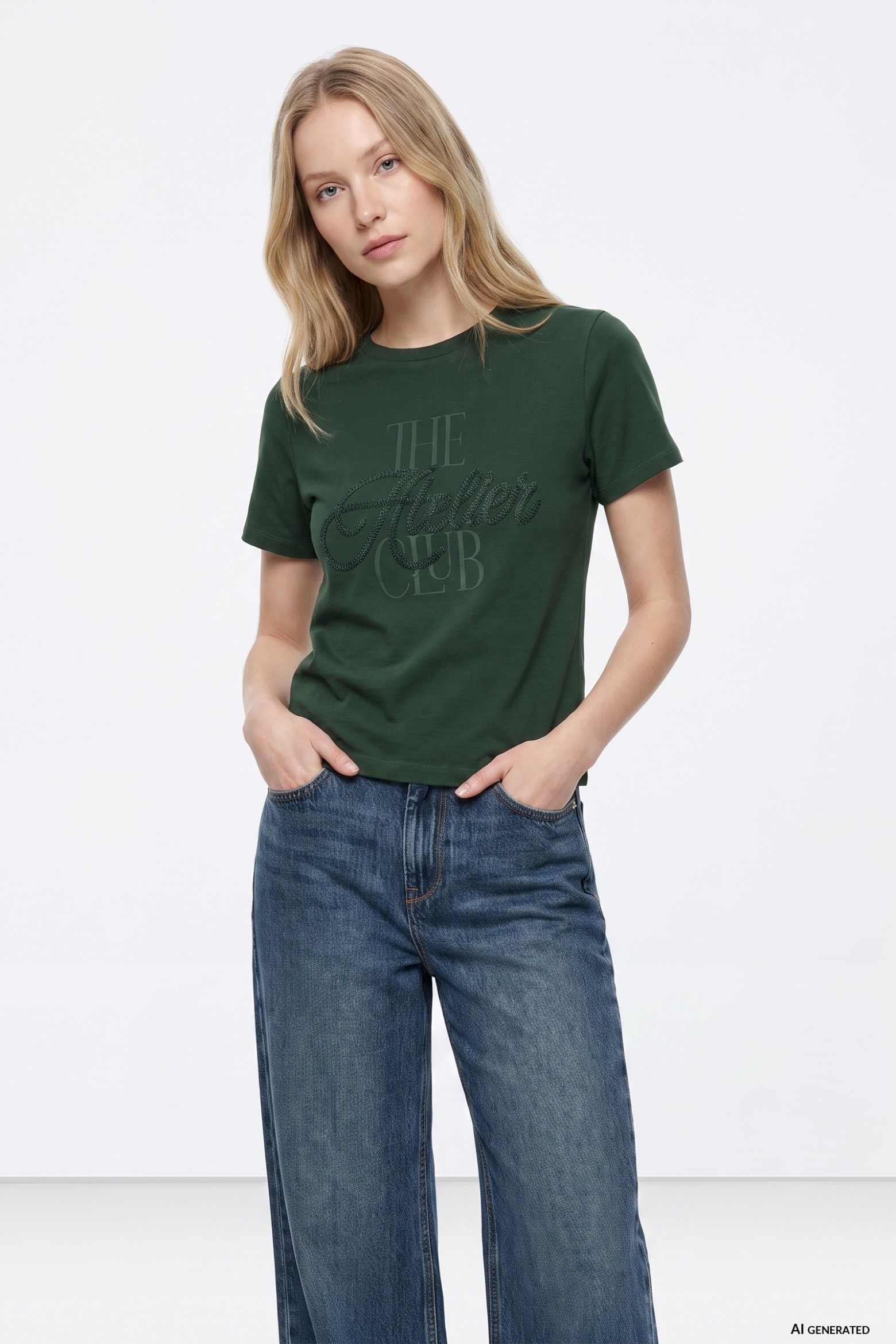 T-shirt verde casual chic