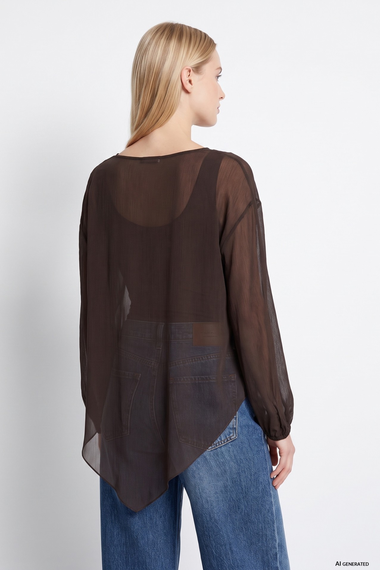 Chocolate Long Sleeve Blouse