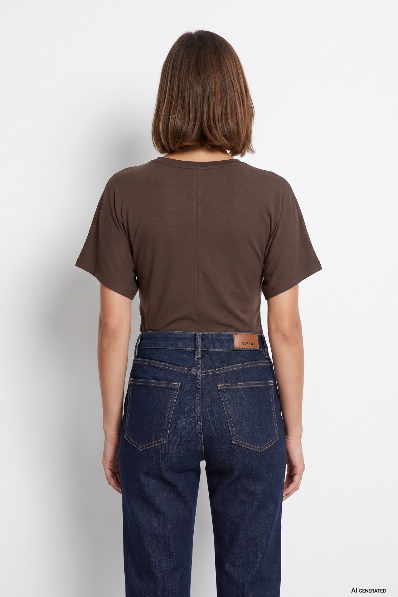 Camiseta marr�n manga corta