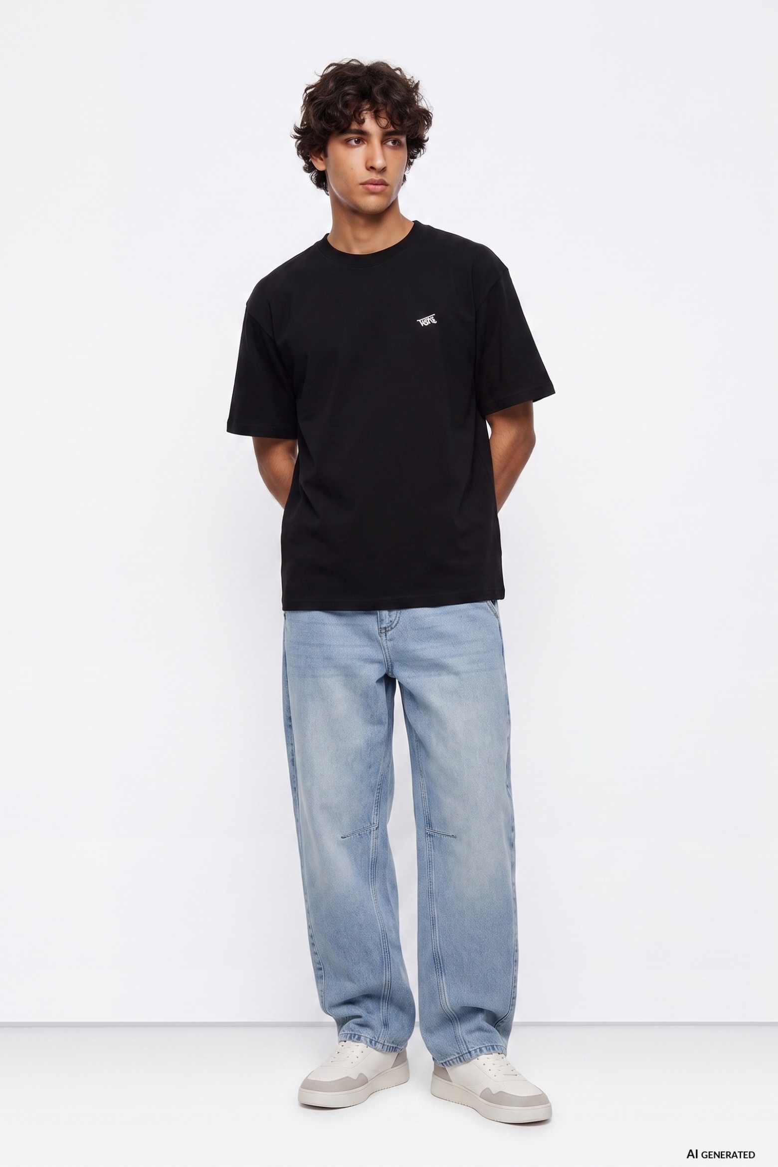Jeans largos ballon azul claro