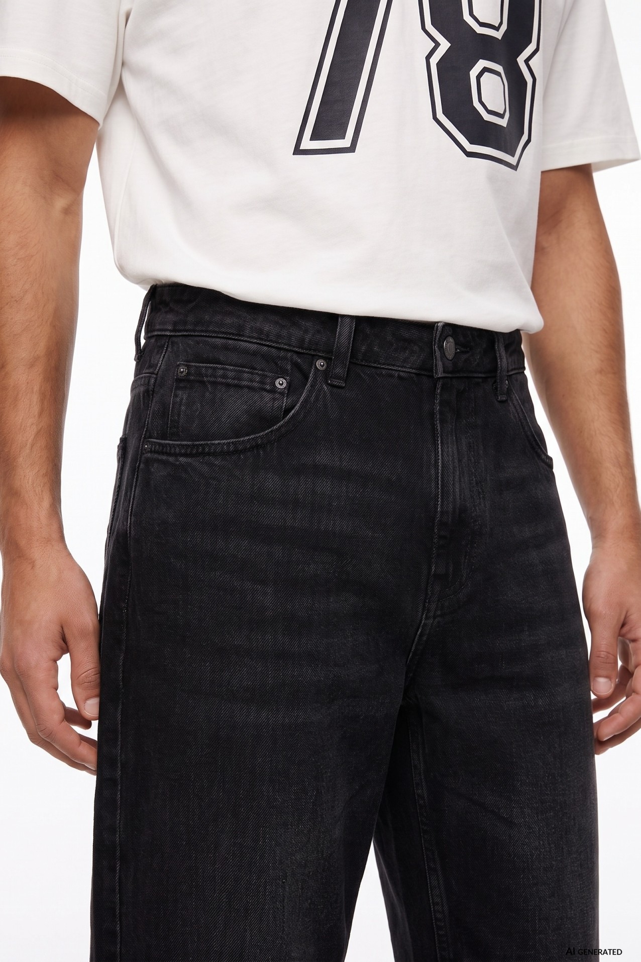 Wide Fit Black Jeans