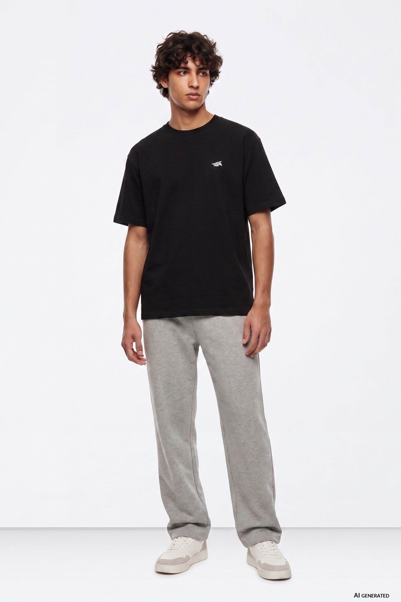 Calças cinza baggy fit
