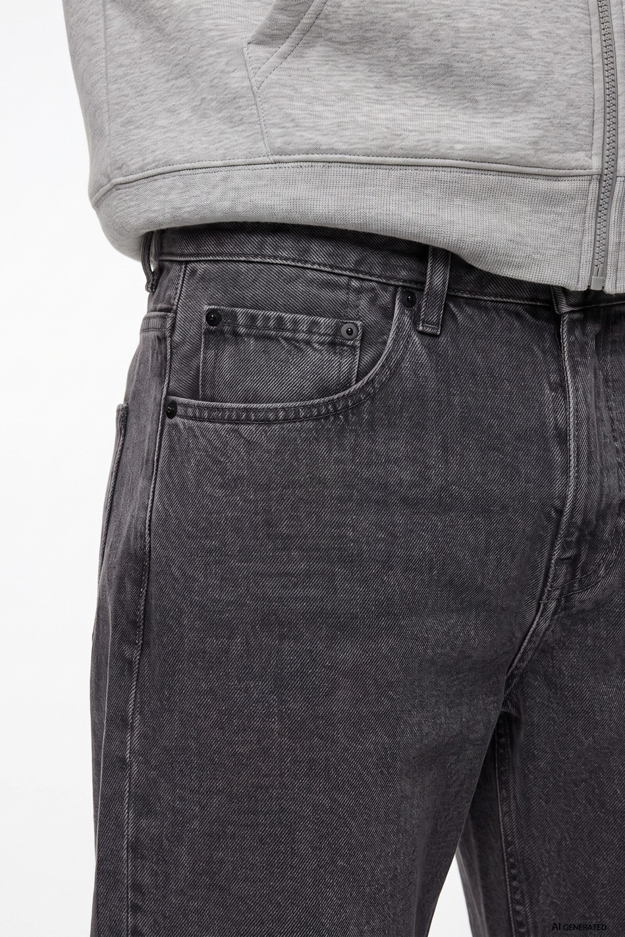 Jeans relaxed cinza escuro