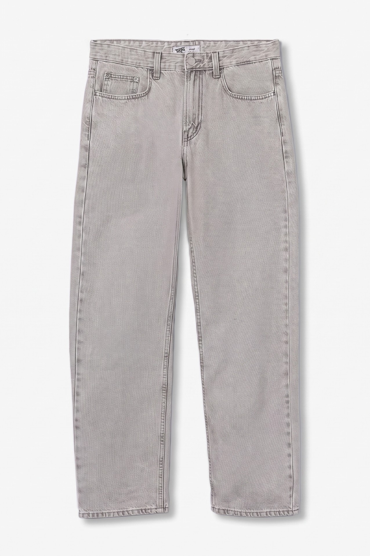 Jeans wide leg cinza claro