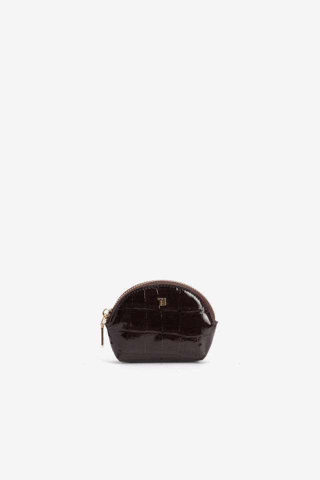 Porta-moedas castanho escuro