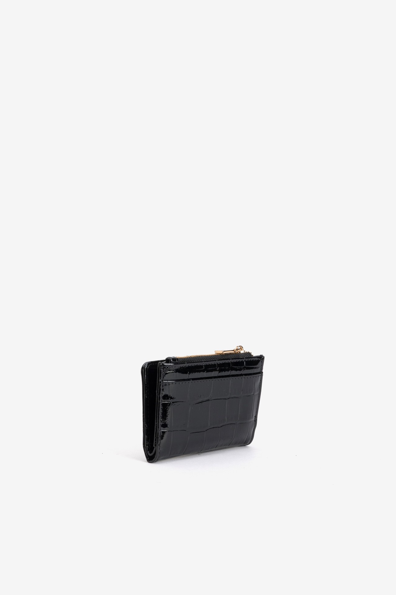 Black Croc-Effect Coin Purse