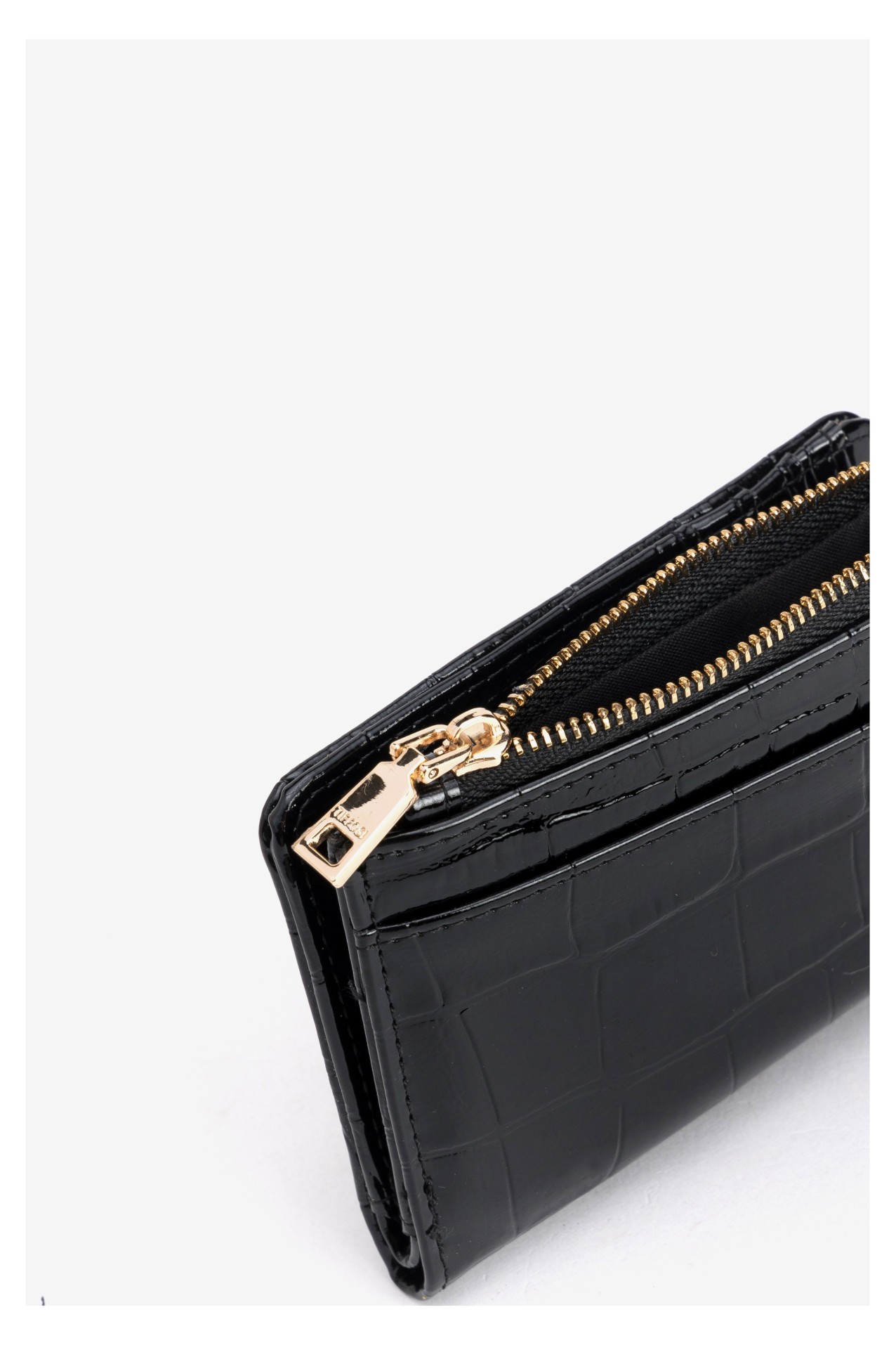 Black Croc-Effect Coin Purse