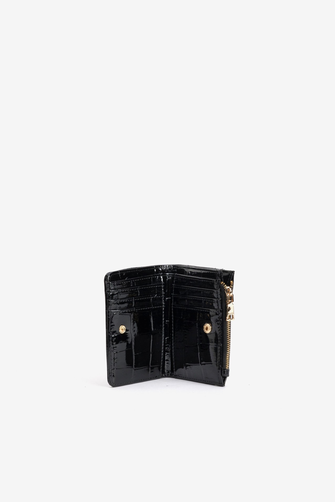 Black Croc-Effect Coin Purse