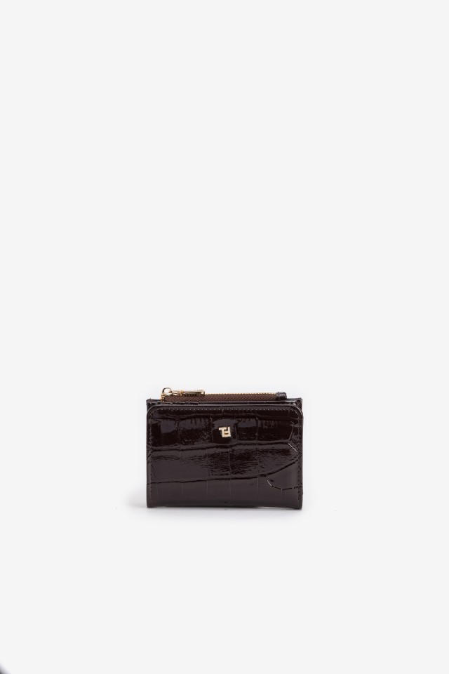 Dark Brown Croc Coin Purse