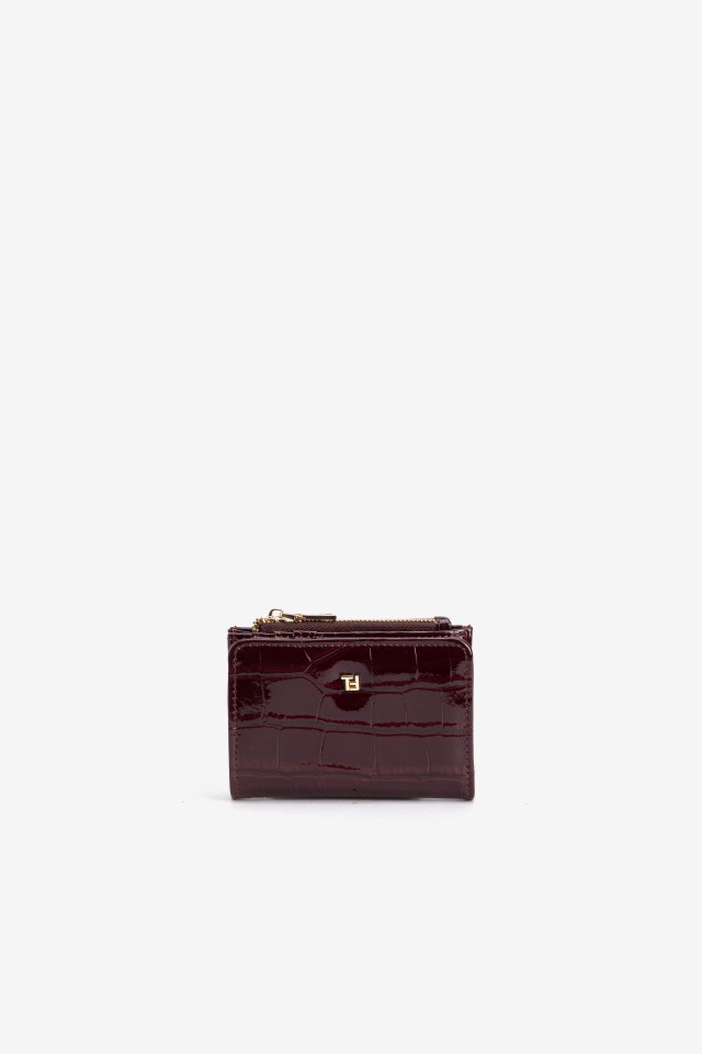 Red Croc-Effect Wallet