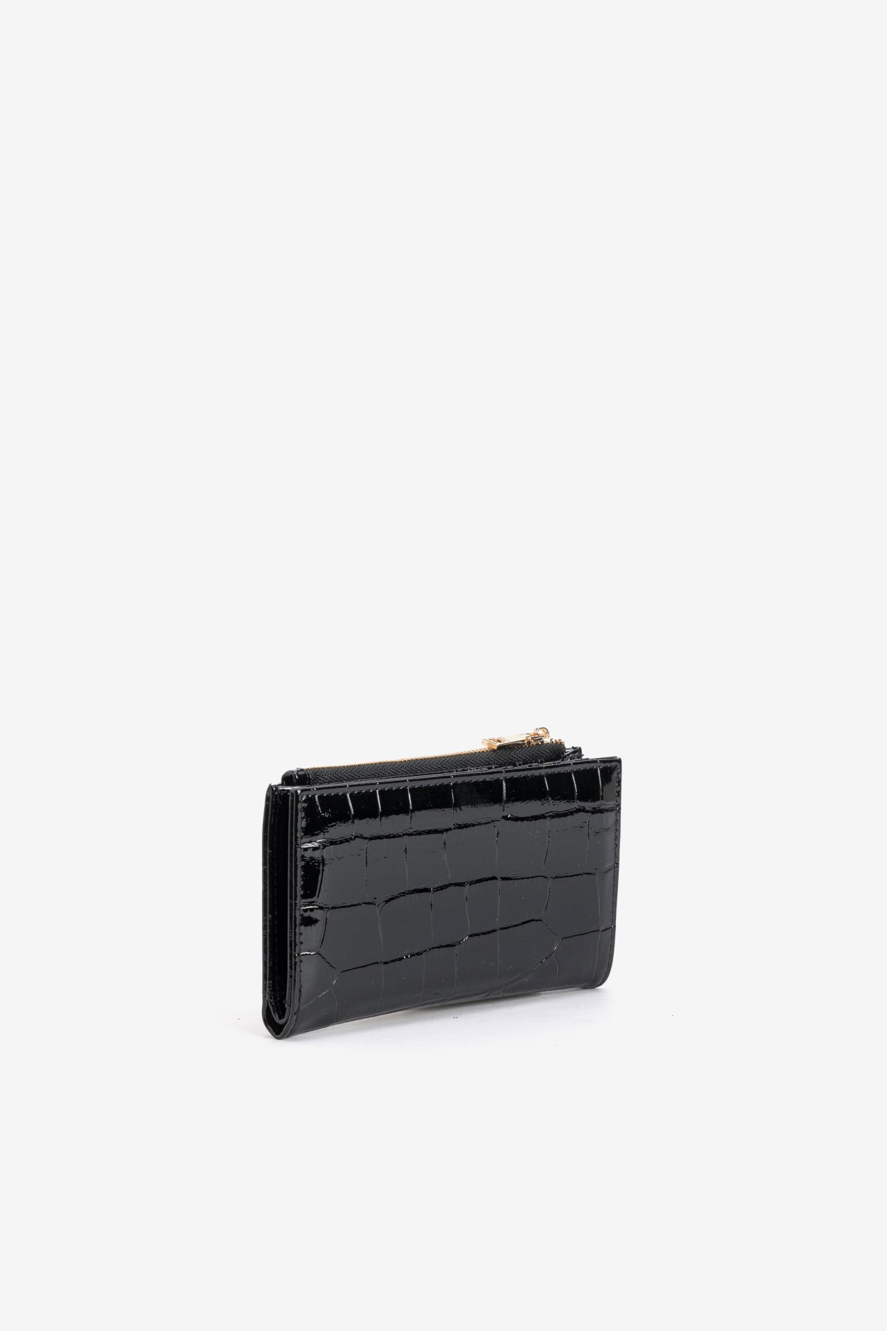 Porta-moedas preto croc