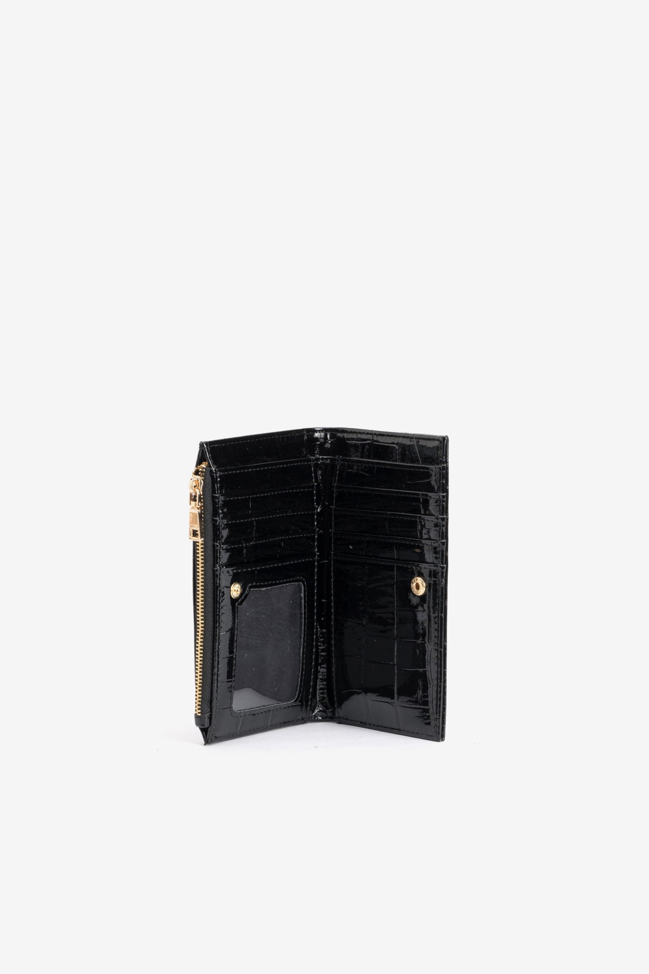 Porta-moedas preto croc