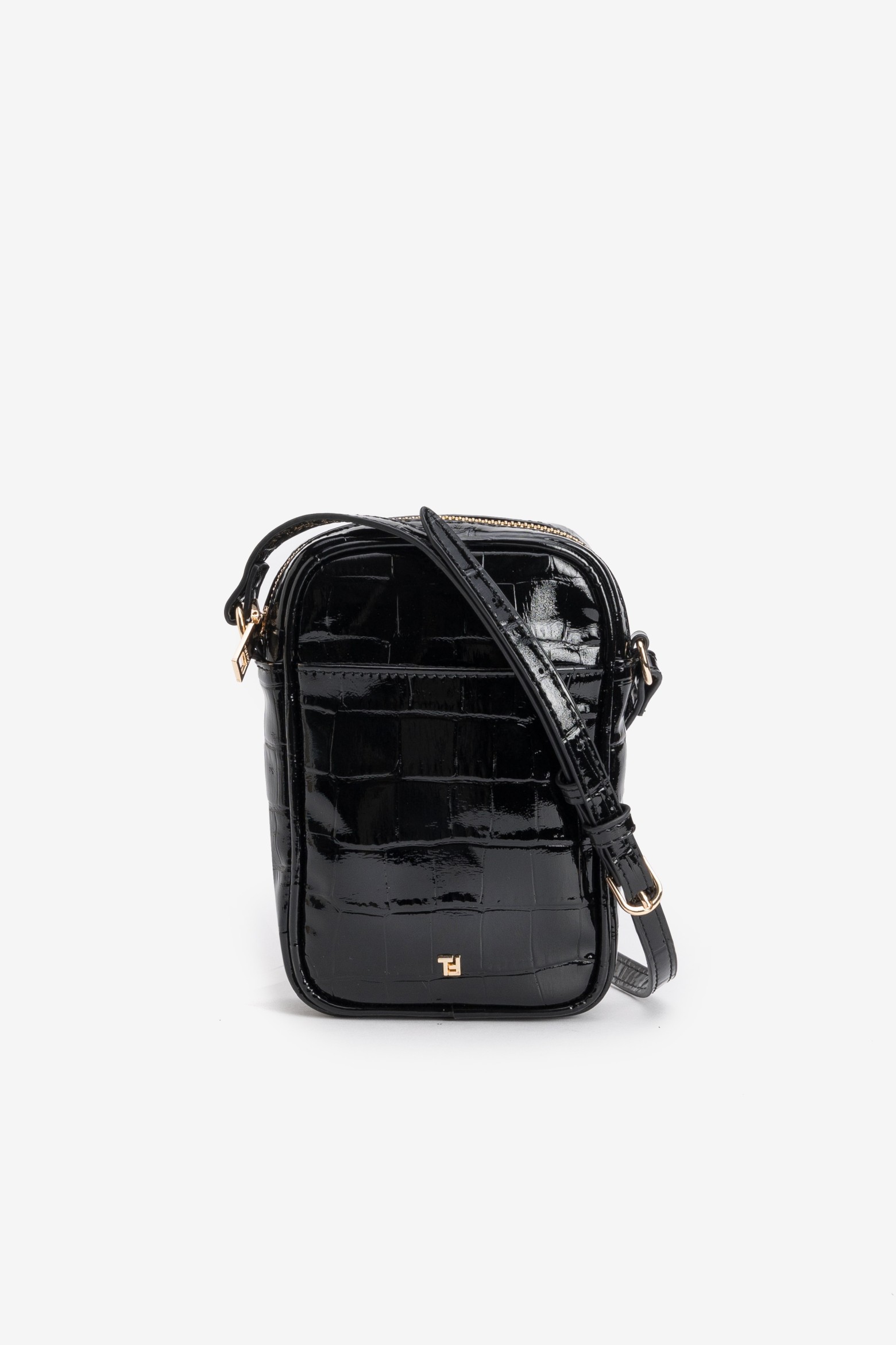 Black Croc Pocket Crossbody