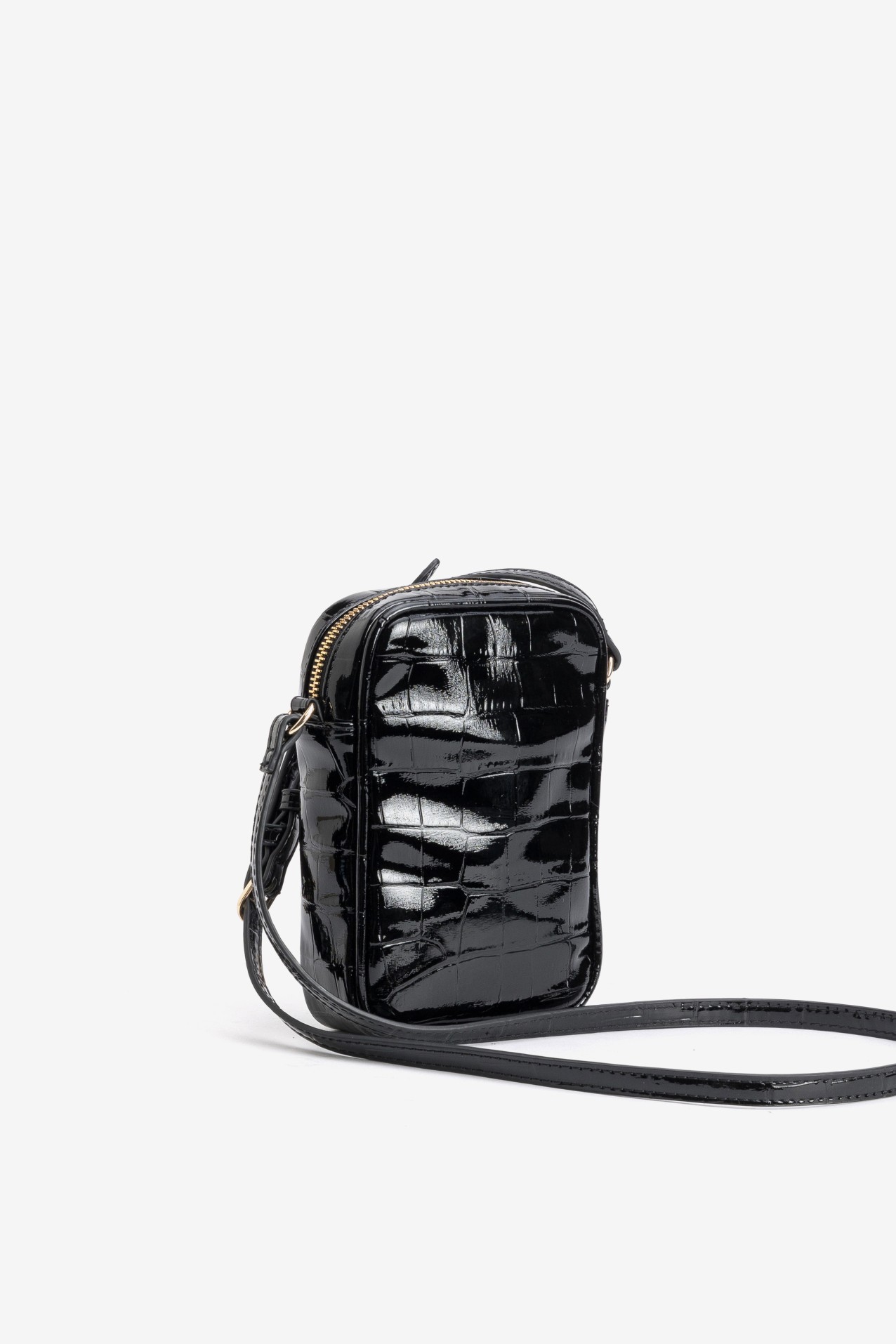 Black Croc Pocket Crossbody
